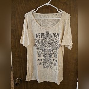 Affliction cold shoulder T shirt